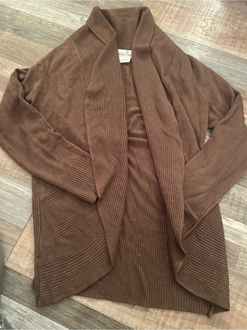 Nouveaux Anthropologie Autumnal brown open front  Knit Cardigan Sweater M